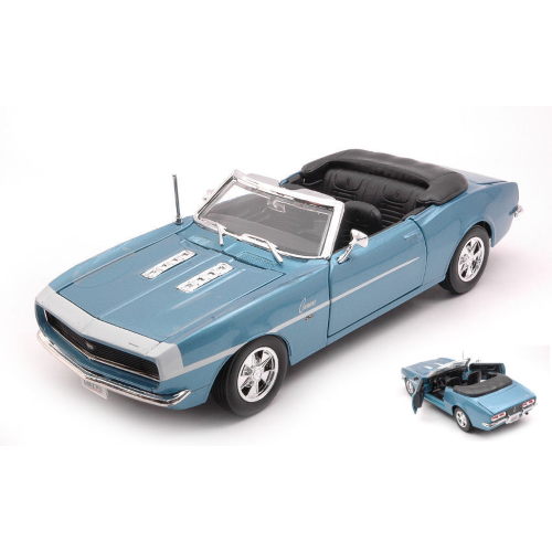 CHEVROLET CAMARO SS 396 CONVERTIBLE 1968 LIGHT BLUE METALLIC 1:24 Maisto Auto Stradali Modellino