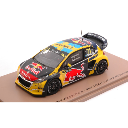 PEUGEOT 208 WRX N.71 WINNER RACE 1 ARAB EMIRATES 2019 KEVIN HANSEN 1:43 Spark Model Auto Competizione Modellino