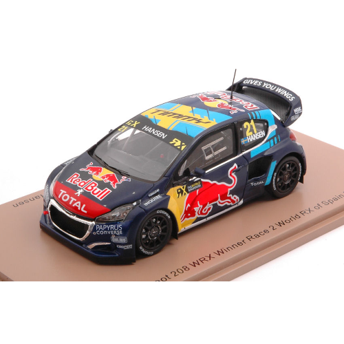 PEUGEOT 208 WRX N.21 WINNER SPAIN 2019 TIMMY HANSEN (CHAMPION) 1:43 Spark Model Auto Competizione Modellino