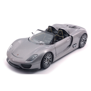 PORSCHE 918 SPYDER HYBRID 2013 SILVER 1:24 Welly Auto Stradali Modellino