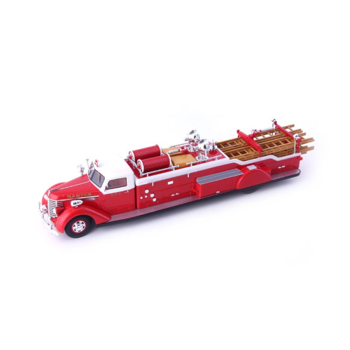 DIAMOND T CITY SERVICE LADDER TRUCK 1941 RED 1:43 Autocult Pompieri Modellino