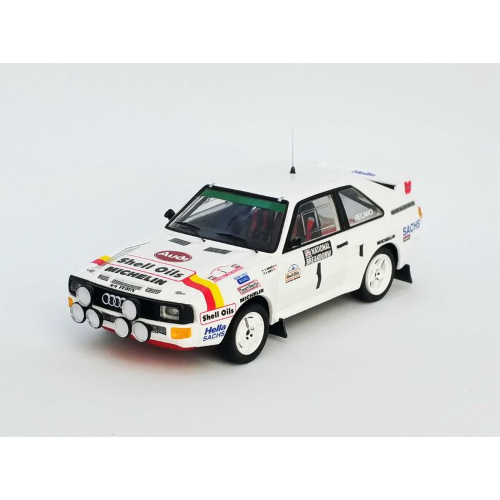 AUDI SPORT QUATTRO N.1 1st NATIONAL BREAKDOWN RALLY 1986 MIKKOLA-HERTZ 1:43 Trofeu Auto Rally Modellino