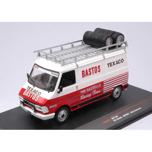 FIAT 242 BASTOS ASSISTANCE WITH ROOF RACK 1:43 Ixo Model Auto Rally Modellino