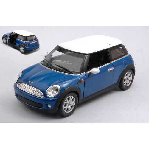 NEW MINI COOPER 2002 BLUE 1:24 New Ray Auto Stradali Modellino