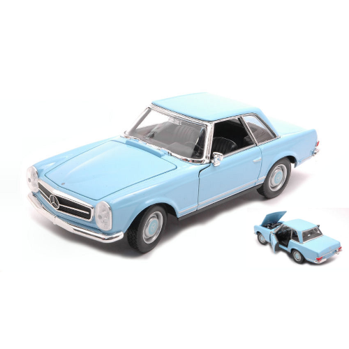 MERCEDES 230 SL (W113) 1965 LIGHT BLUE 1:24 Welly Auto Stradali Modellino