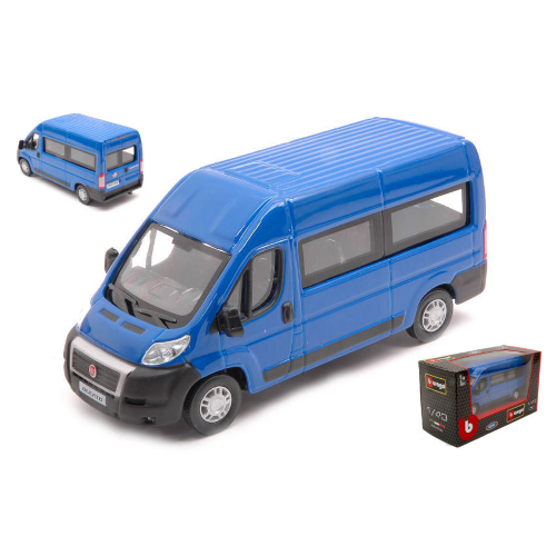 FIAT DUCATO MINIBUS 2008 BLUE 1:43 Burago Veicoli Commerciali Modellino