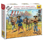 PEASANTS WITH AMMO SUPPLY KIT 1:72 Zvezda Kit Figure Militari Modellino