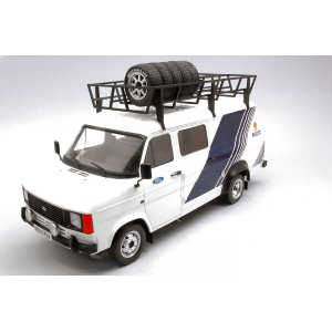 FORD TRANSIT MKII VAN TEAM FORD RALLY ASSISTANCE WITH ACCESSORIES 1979 1:18 Ixo Model Auto Rally Modellino