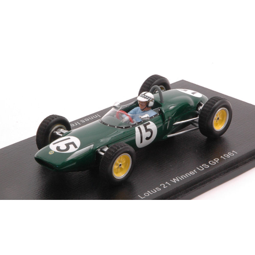 LOTUS 21 INNES IRELAND 1961 N.15 WINNER US GP 1:43 Spark Model Formula 1 Modellino