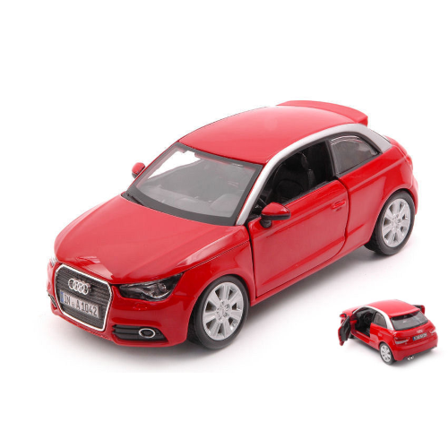 AUDI A1 2010 RED 1:24 Burago Auto Stradali Modellino