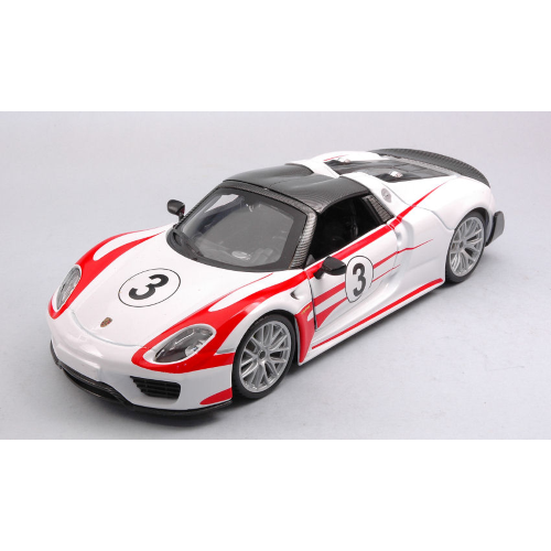 PORSCHE 918 WEISSACH PACKAGE N.3 2013 0-100 2,6 sec 1:24 Burago Auto Competizione Modellino