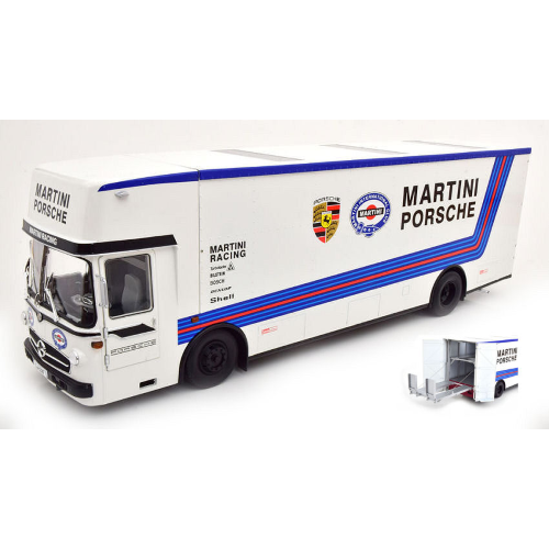MERCEDES TRANSPORTEUR O317 BISARCA TRUCK CAR MARTINI PORSCHE RACING 1968 1:18 CMR Classic Model Replicars Auto Competizione Modellino