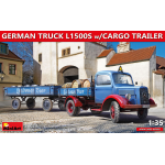 GERMAN TRUCK L1500S WITH CARGO TRAILER KIT 1:35 Miniart Kit Mezzi Militari Die Cast Modellino