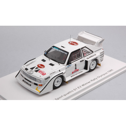 AUDI SPORT QUATTRO S1 E2 N.1 WINNER RALLY OLYMPUS 1985 H.MIKKOLA-A.HERTZ 1:43 Spark Model Auto Rally Modellino