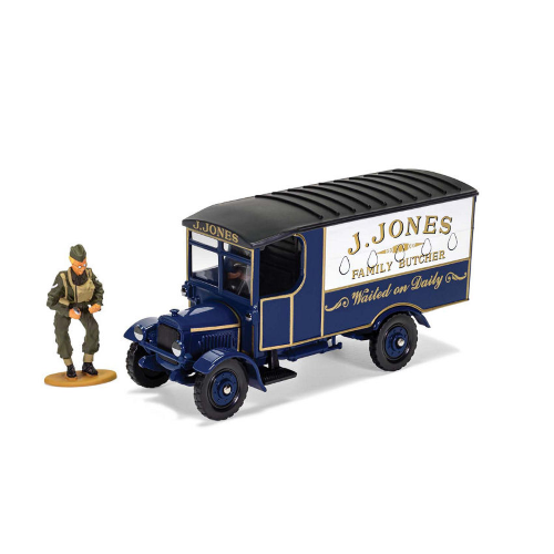 DADS ARMY J.JONES THORNYCRAFT VAN AND MR.JONES FIGURE 1:50 Corgi Movie Modellino