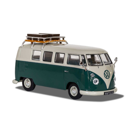 VW CAMPER TYP 2 PEARL WHITE AND VELVET GREEN 1:43 Vanguards Auto Stradali Modellino