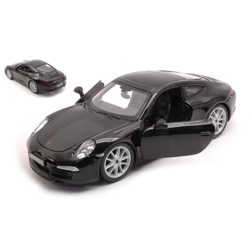 PORSCHE 911 991 CARRERA S 2011 BLACK 1:24 Burago Auto Stradali Modellino