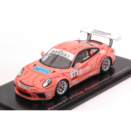 PORSCHE 911 GT3 CUP N.19 CARRERA CUP BRAZIL 2018 T.FILHO-R.MELLO 1:43 Spark Model Auto Competizione Modellino