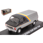 DODGE RAM B250 VAN SILVER/BLACK WITH YELLOW, RED AND BLUE STRIPES 1:43 Greenlight Movie Die Cast Modellino