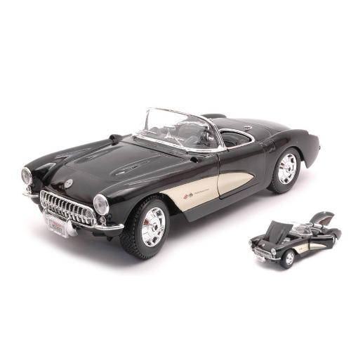 CHEVROLET CORVETTE 1957 BLACK 1:18 Maisto Auto Stradali Modellino