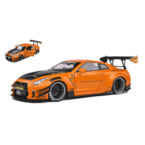 NISSAN GTR 35 LB WORK TYPE 2 2017 ORANGE METALLIC 1:18 Solido Auto Stradali Modellino