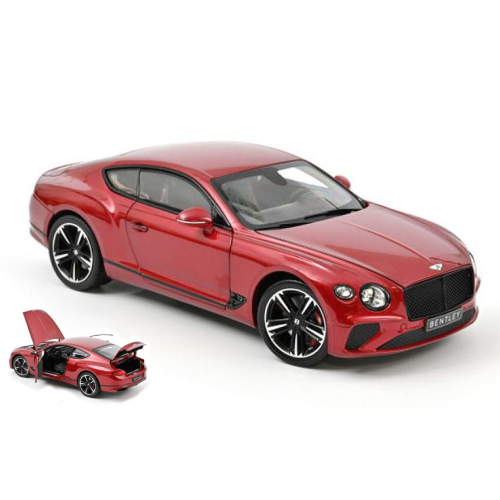 BENTLEY CONTINENTAL GT 2018 CANDY RED 1:18 Norev Auto Stradali Modellino