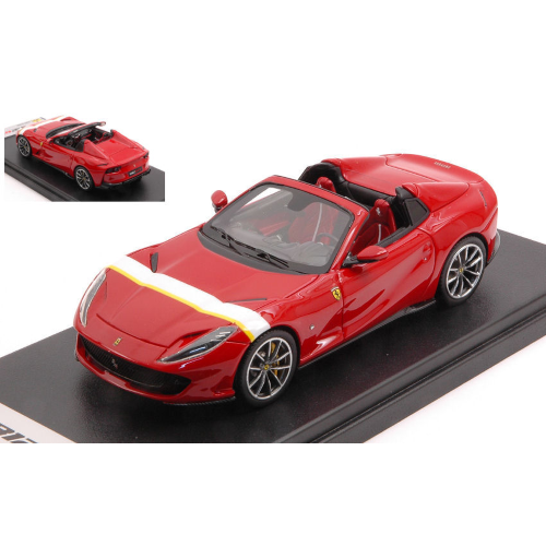 FERRARI 812 GTS 2019 ROSSO CORSA-WHITE AND YELLOW LIVERY 1:43 Looksmart Auto Stradali Modellino