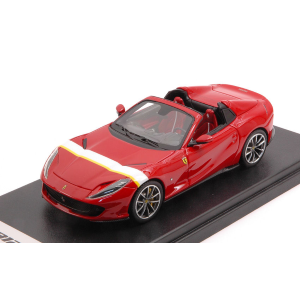 FERRARI 812 GTS 2019 ROSSO CORSA-WHITE AND YELLOW LIVERY 1:43 Looksmart Auto Stradali Modellino