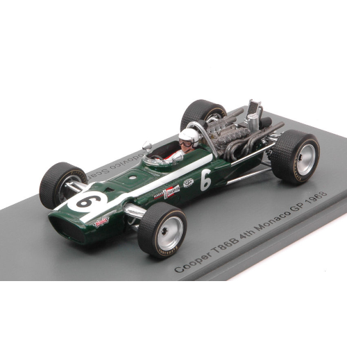 COOPER T86B LODOVICO SCARFIOTTI 1968 N.6 4th MONACO GP 1:43 Spark Model Formula 1 Modellino