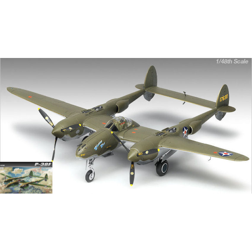 P-38 F LIGHTING "GLACIER GIRL" 1:48 Academy Kit Aerei Modellino