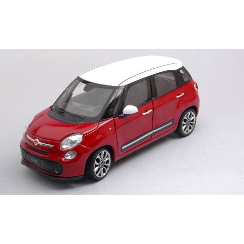 FIAT 500L 2013 RED WITH ROOF WHITE 1:24 Welly Auto Stradali Modellino