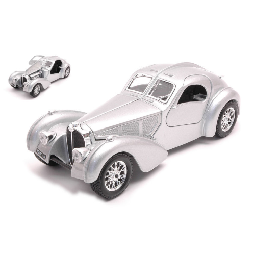 BUGATTI ATLANTIC 1936 SILVER 1:24 Burago Auto d'Epoca Modellino