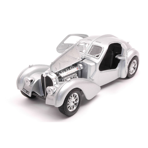 BUGATTI ATLANTIC 1936 SILVER 1:24 Burago Auto d'Epoca Modellino