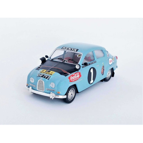 SAAB 96 N.1 EAST AFRICAN SAFARI 1963 MAYERS-POTTER 1:43 Trofeu Auto Rally Modellino