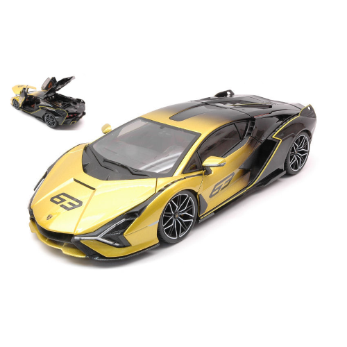 LAMBORGHINI SIAN FKP 37 N.63 YELLOW FADE COLOUR 2020 1:18 Burago Auto Competizione Modellino