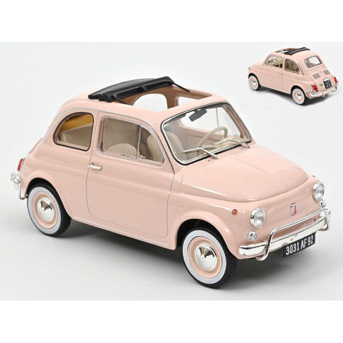 FIAT 500 L 1968 PINK WITH SPECIAL BIRTH PACK 1:18 Norev Auto Stradali Modellino