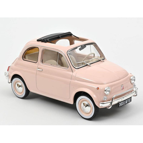 FIAT 500 L 1968 PINK WITH SPECIAL BIRTH PACK 1:18 Norev Auto Stradali Modellino