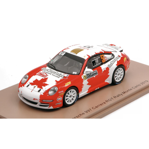 PORSCHE 997 CARRERA RGT N.57 ACCIDENT MONTE CARLO 2019 I.CRERAR-C.KRONER 1:43 Spark Model Auto Rally Modellino