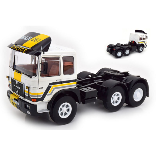 ROAD KING MAN F8 22.361 1978 WHITE/YELLOW/GREY/BLACK 1:18 KK Scale Camion Modellino