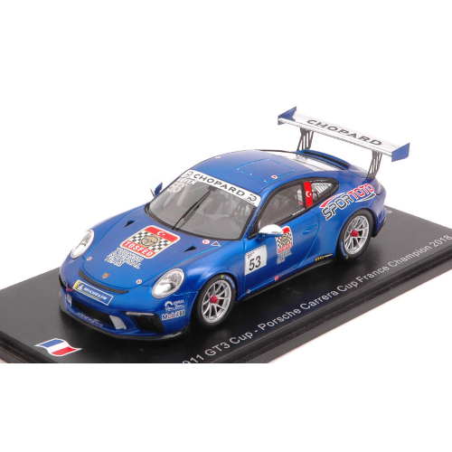 PORSCHE 911 GT3 N.53 CARRERA CUP FRANCE CHAMPION 2018 A.GUVEN 1:43 Spark Model Auto Competizione Modellino