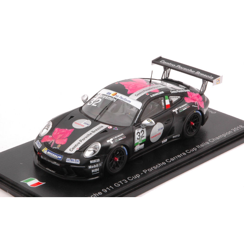PORSCHE 911 GT3 N.32 CARRERA CUP ITALIA CHAMPION 2018 G.QUARESMINI 1:43 Spark Model Auto Competizione Modellino