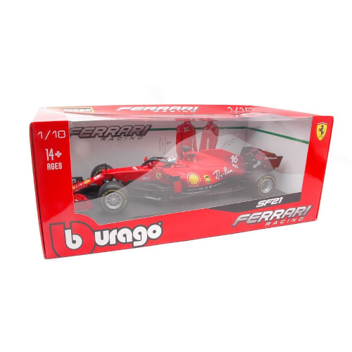 FERRARI F1 SF21 N.16 2021 CHARLES LECLERC 1:18 Burago Formula 1 Modellino