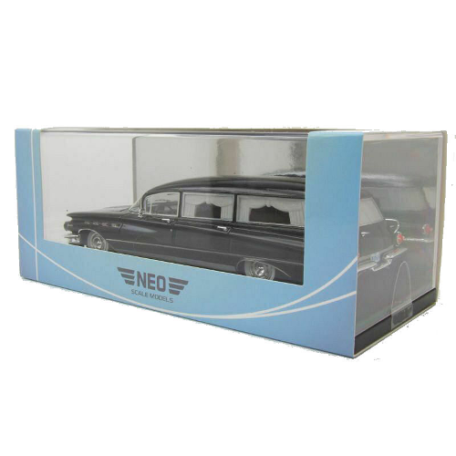 BUICK ELECTRA 1960 CARRO FUNEBRE - FUNERAL CAR BLACK HEARSE 1:43 Neo Scale Models Pompe Funebri Modellino
