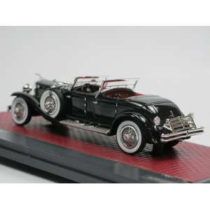 DUESEMBERG SJ 2608 TORPEDO PHAETON WALKER LA GRANDE BLACK 1930 1:43 Matrix Scale Models Auto d'Epoca Modellino