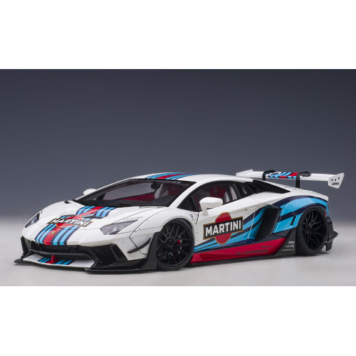 LIBERTY WALK LB-WORKS 2018 LAMBORGHINI AVENTADOR MARTINI LIVERY 1:18 AutoArt Auto Stradali Modellino
