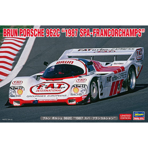 BRUN PORSCHE 962C SPA FRANCORCHAMPS 1987 KIT 1:24 Hasegawa Kit Auto Modellino