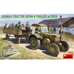 GERMAN TRACTOR D8506 WITH TRAILER & CREW KIT 1:35 Miniart Kit Mezzi Militari Die Cast Modellino