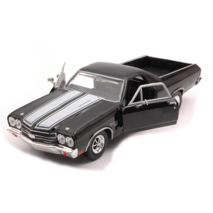 CHEVROLET EL CAMINO SS396 1970 BLACK WITH WHITE STRIPES 1:24 MotorMax Auto Stradali Modellino
