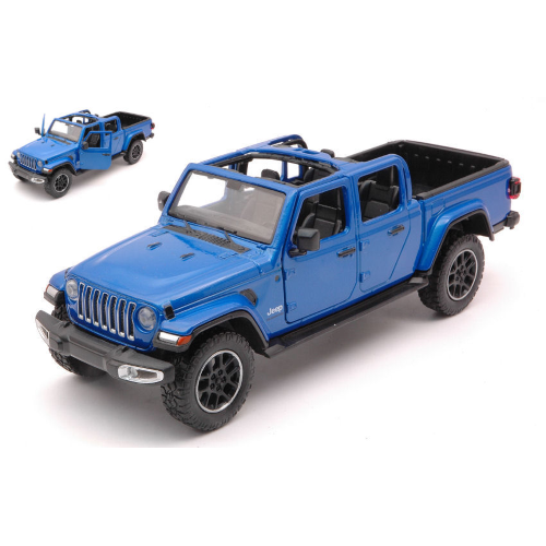 JEEP GLADIATOR OVERLAND 2020 OPEN TOP BLUE 1:24 MotorMax Auto Stradali Modellino