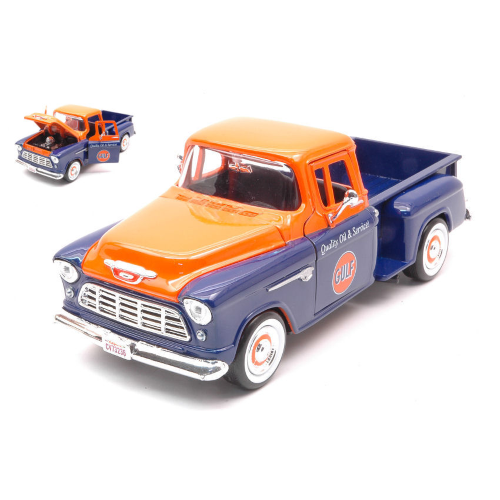 CHEVROLET STEPSIDE PICK UP 1955 GULF 1:24 MotorMax Auto Stradali Modellino